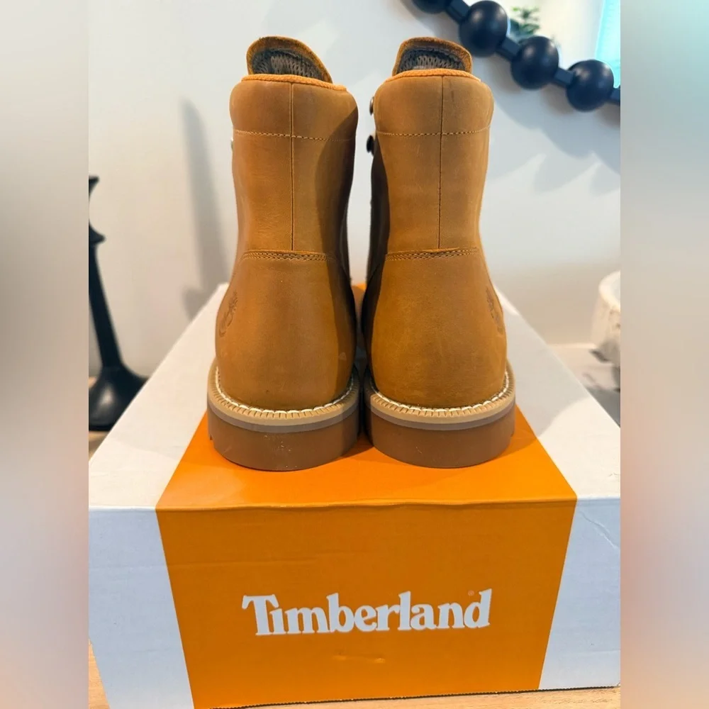 Timberland Waterproof Boots Wheat Full Grain Leather Size 10 NIB - Picture 4 of 6
